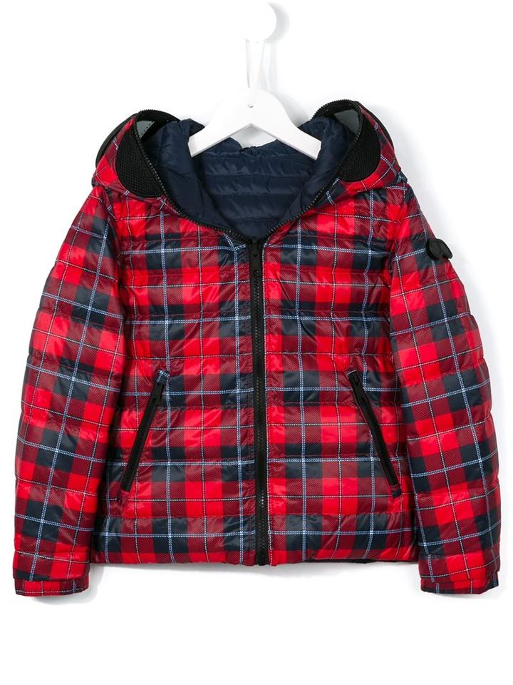 Ai Riders On The Storm Kids Tartan Padded Jacket, Boy's, Size: 10 Yrs, Red