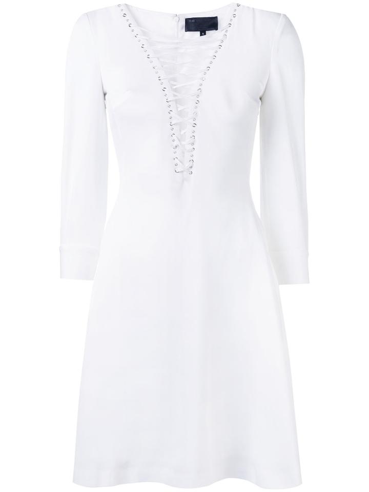 Lace-up Mini Dress - Women - Polyester/spandex/elastane/acetate/viscose - L, White, Polyester/spandex/elastane/acetate/viscose, Philipp Plein