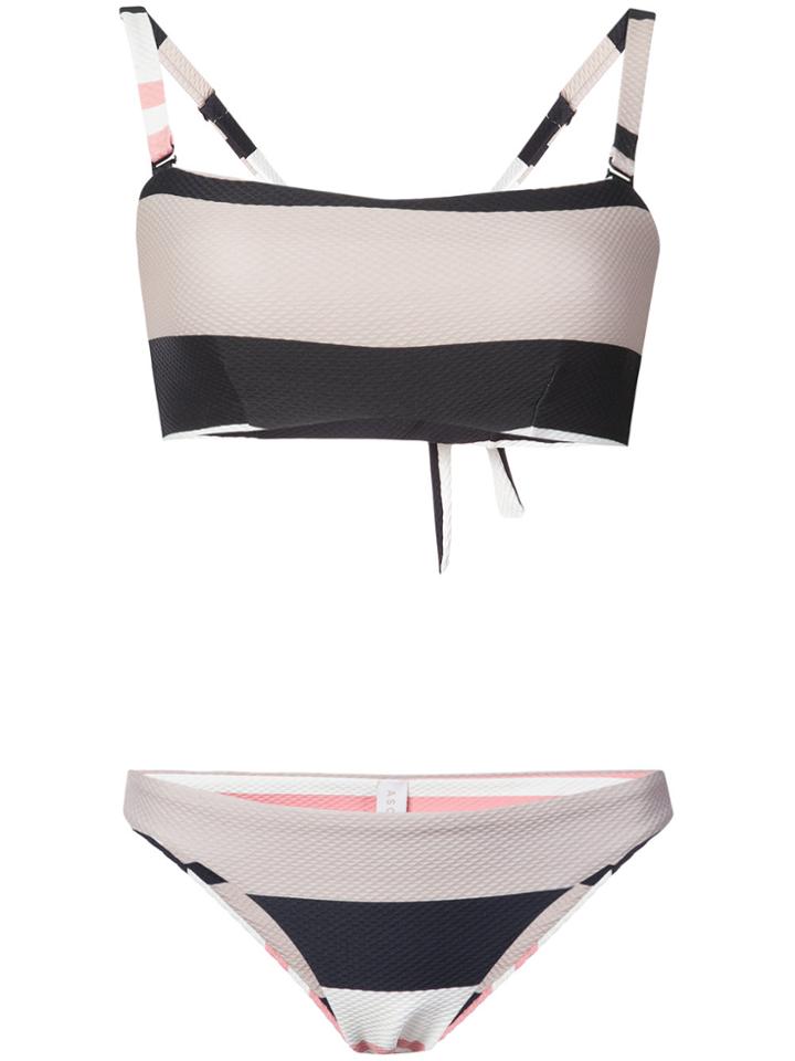 Asceno Striped Bikini - Black