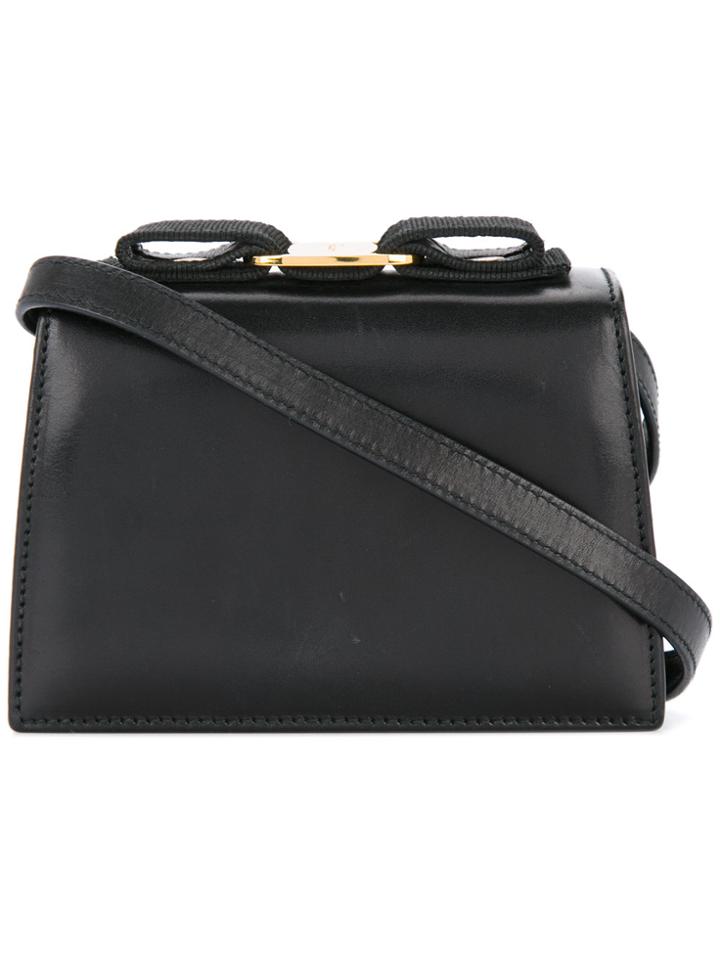 Salvatore Ferragamo Vintage Vara Ribbon Shoulder Bag - Black