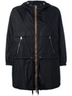 Moncler Contrast Trim Hooded Jacket, Women's, Size: 1, Black, Polyamide