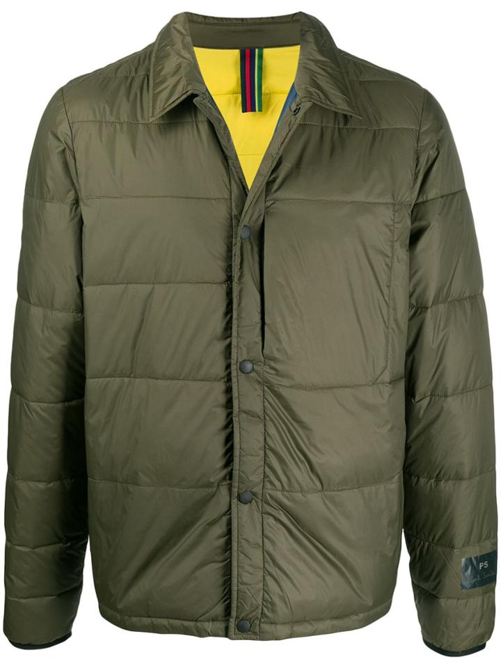 Ps Paul Smith Padded Press-stud Jacket - Green