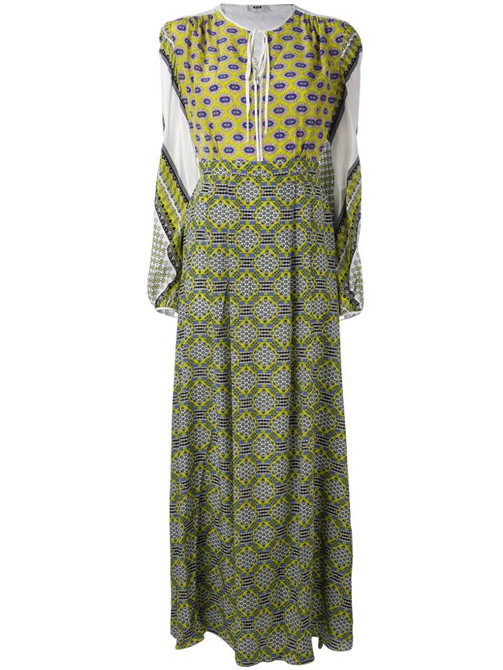 Msgm Patterned Maxi Dress - Green