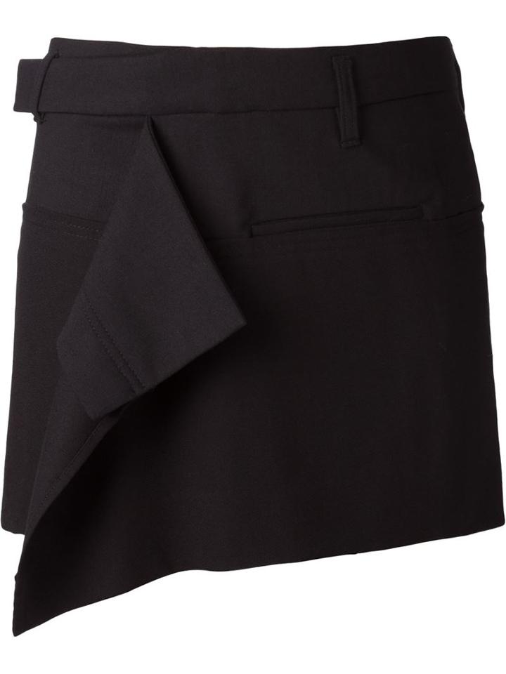 Haider Ackermann Distressed Wrap Skirt, Women's, Size: 36, Black, Spandex/elastane/virgin Wool