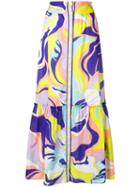 Emilio Pucci Rivera Print Tiered Maxi Skirt - Black