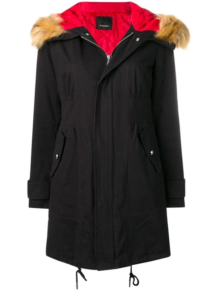Pinko Hooded Parka Coat - Black