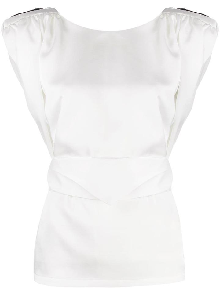 Nineminutes Satin Sleeveless Blouse - White