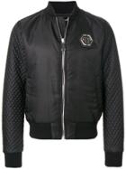 Philipp Plein Quilted Sleeve Bomber Jacket - Black