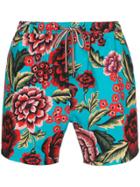 The Upside Floral Running Shorts - Blue