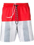 Adidas Originals By Alexander Wang Colour Block Track Shorts - Red