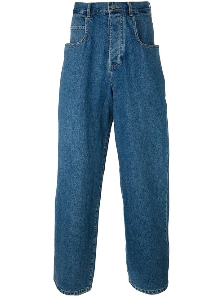 Martine Rose 'jean Wide Leg' Jeans, Adult Unisex, Size: Xs, Blue, Cotton