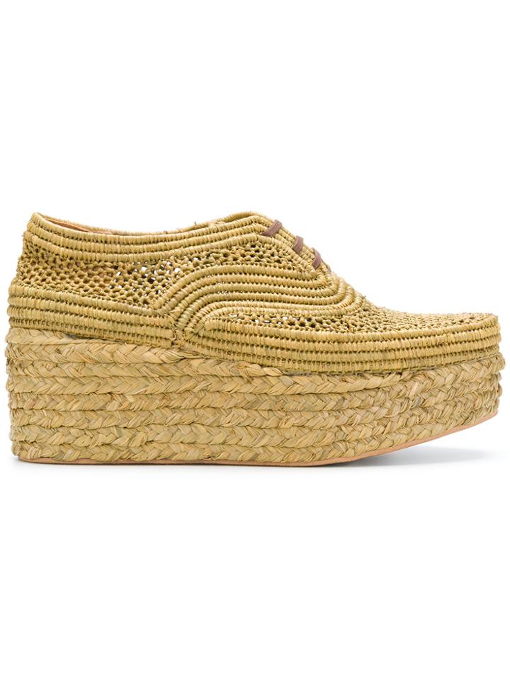 Robert Clergerie Pollux Lace-up Wedge Shoes - Nude & Neutrals