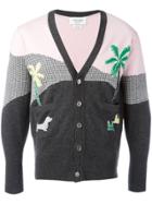 Thom Browne Palm Tree Intarsia Cardigan - Grey