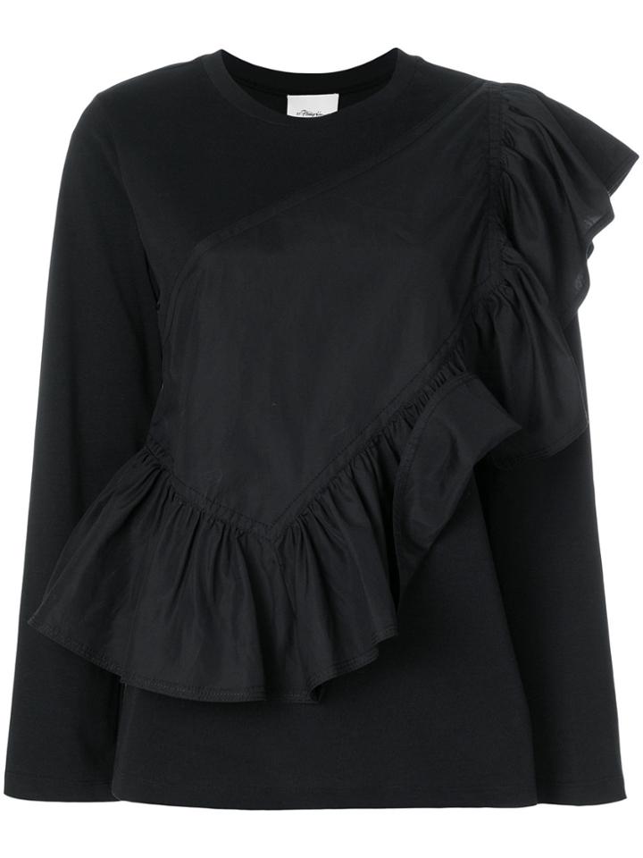 3.1 Phillip Lim Flamenco Long-sleeve T-shirt - Black