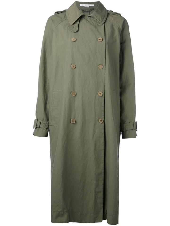 Oversized Trench Coat - Women - Polyimide - 36, Green, Polyimide, Stella Mccartney