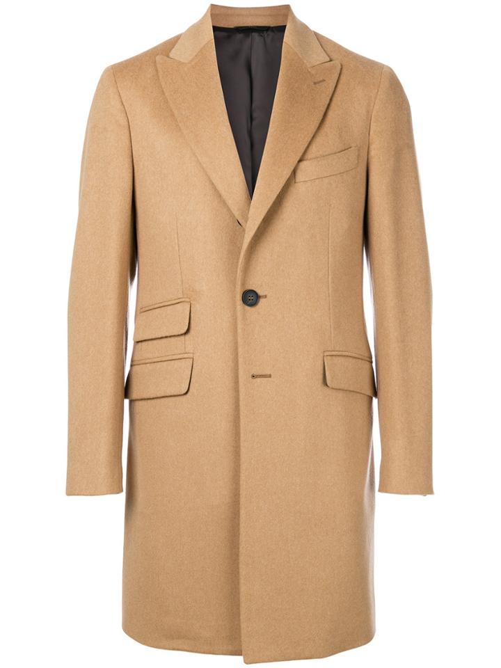 Hevo Asymmetric Pocket Tailored Coat - Nude & Neutrals