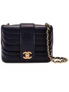 Chanel Vintage Mini Cc Ruffled Shoulder Bag, Women's, Blue