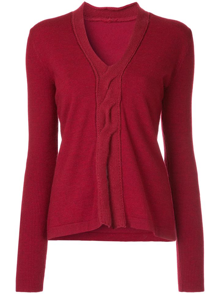 Onefifteen Twist Front Knitted Top - Red