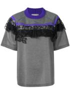 Kolor Lace Insert Panelled T-shirt - Grey