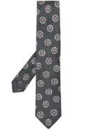 Brioni Embroidered Silk Tie - Grey