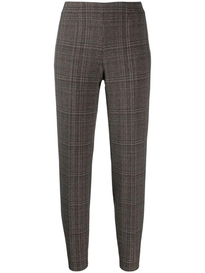 Piazza Sempione Plaid Slim-fit Trousers - Brown