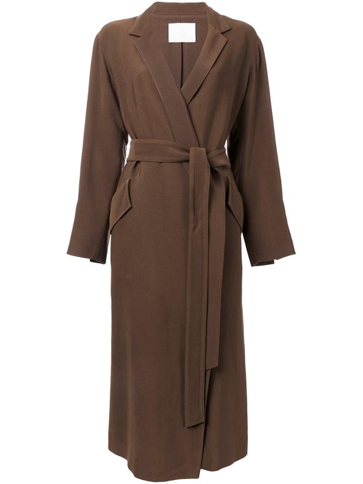Rito Belted Single Breasted Coat, Women's, Size: 38, Brown, Rayon