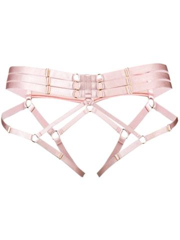 Bordelle Bondage Harness Suspenders - Pink