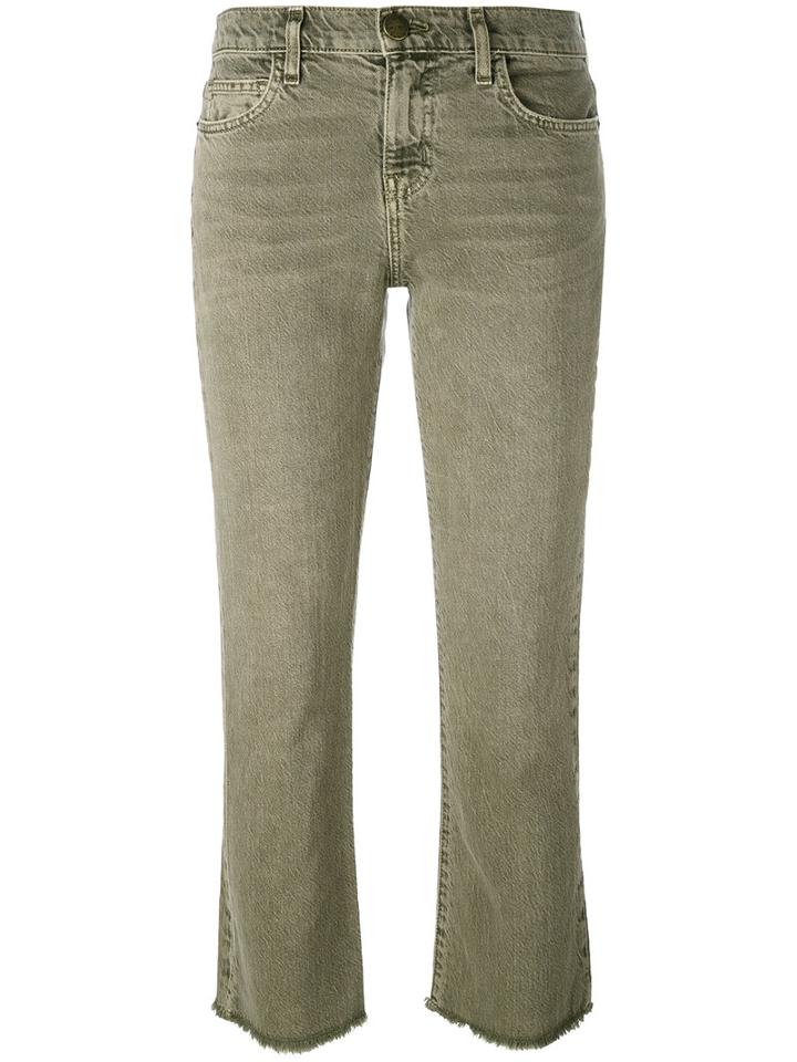 Current/elliott - Frayed Kick Flare Jeans - Women - Cotton - 26, Green, Cotton