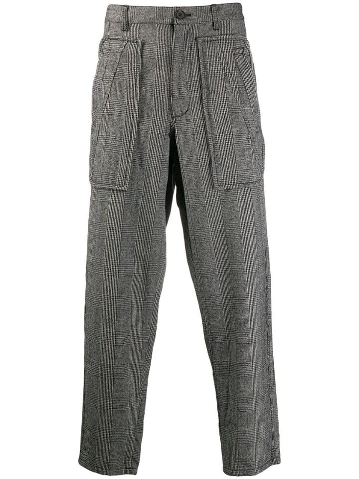 Comme Des Garçons Shirt Checked Wool Trousers - Black
