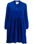 Semicouture Long Sleeve Swing Dress - Blue