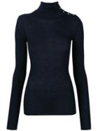 Pinko Button-detail Turtleneck Sweater - Blue