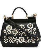 Dolce & Gabbana Small Sicily Tote, Women's, Black, Leather/glass