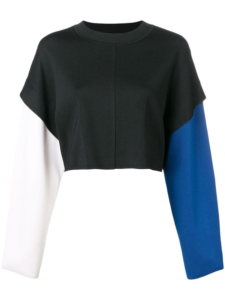 Mugler Cropped Sweatshirt - Black