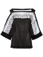 Alberta Ferretti Lace Detail Blouse, Women's, Size: 40, Black, Silk/cotton/polyamide