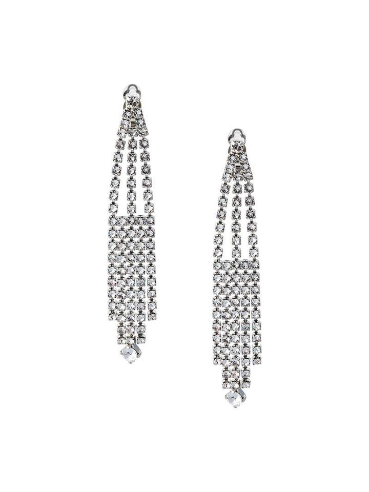 Cascading Clip-on Earrings, Women's, Metallic, Saint Laurent