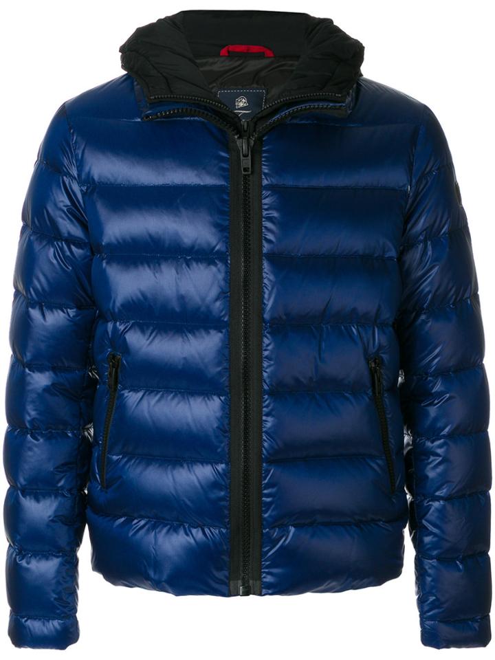 Fay Slim-fit Padded Coat - Blue