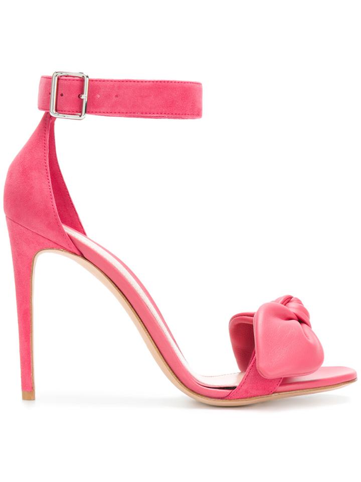 Alexander Mcqueen Bow Detail Heeled Sandals - Pink & Purple