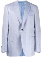 Brioni Chevron Pattern Blazer - Blue