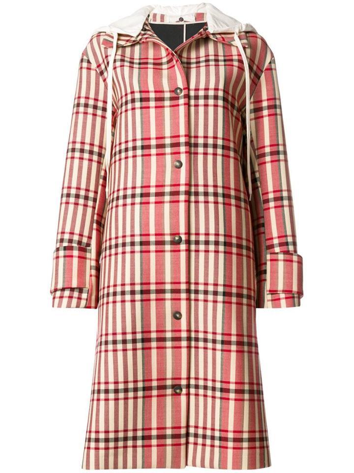 Tela Hooded Check Coat - Neutrals