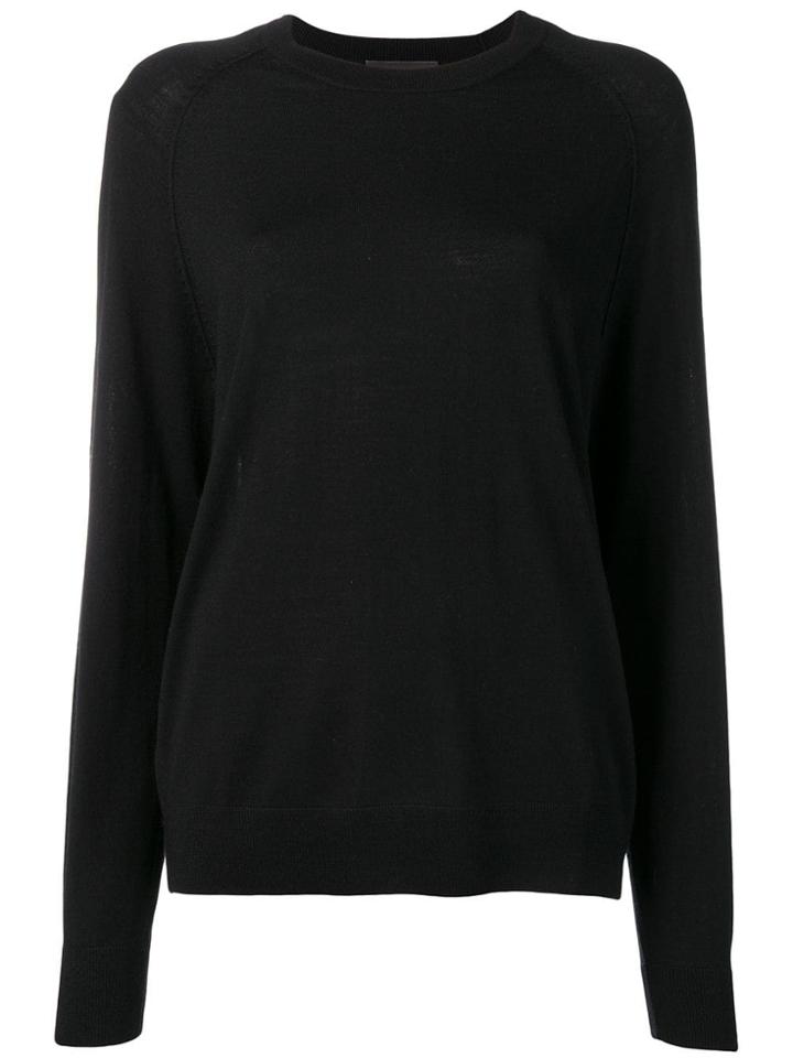 Allude Lightweight Crew Neck Sweater - Black