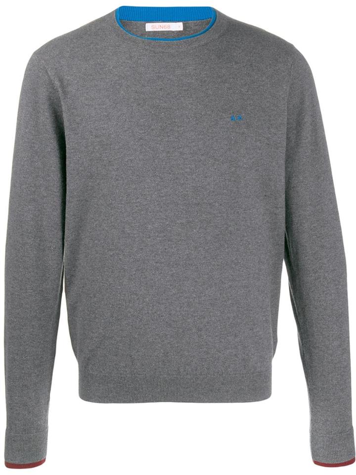 Sun 68 Knitted Jumper - Grey