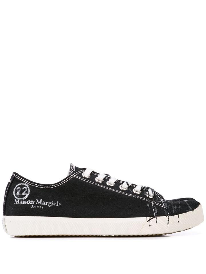 Maison Margiela Destroyed Cleft-toe Sneakers - Black