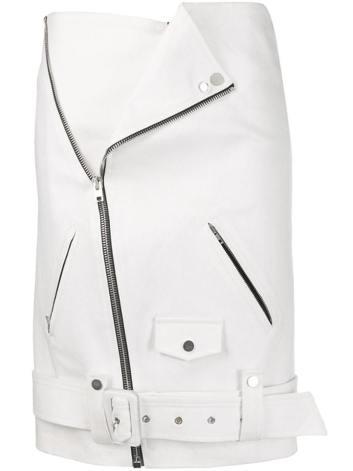Zilver Biker Midi Skirt - White