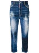 Dsquared2 Ripped Skinny Turn Up Jeans - Blue