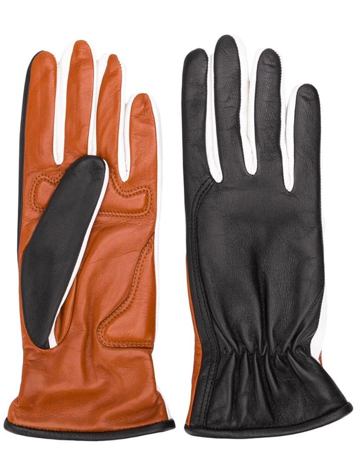 Sportmax Two-faced Leather Gloves - Black