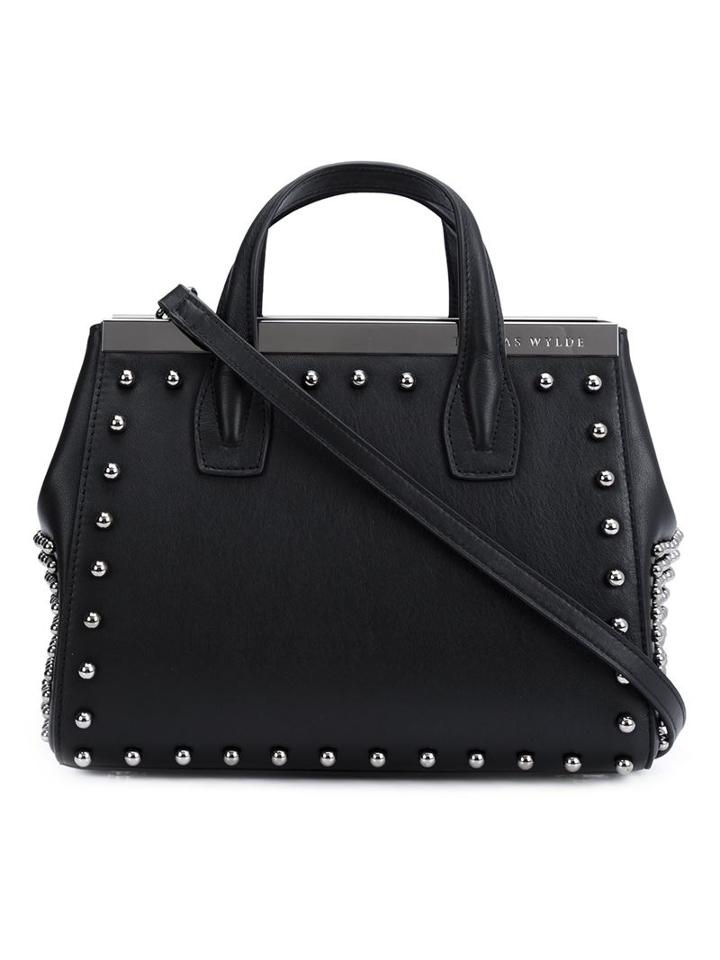 Thomas Wylde Studded Tote, Women's, Black, Nappa Leather
