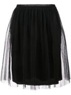 Maison Margiela Pleated Tulle Mini Skirt - Black
