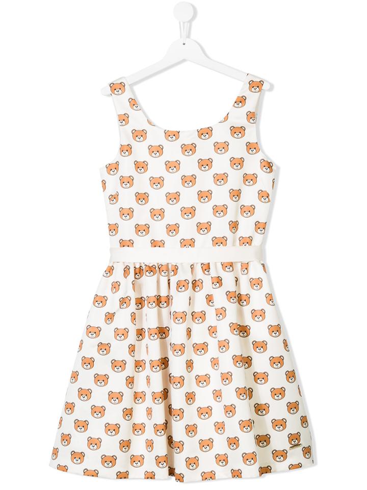 Moschino Kids Teddy Bear Print Dress - Yellow & Orange