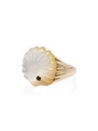 Yvonne Léon 9k Yellow Gold Pearl Shell Diamond Ring - Gold/white
