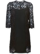 Dolce & Gabbana Lace Shift Dress, Women's, Size: 40, Black, Cotton/viscose/acetate/polyamide